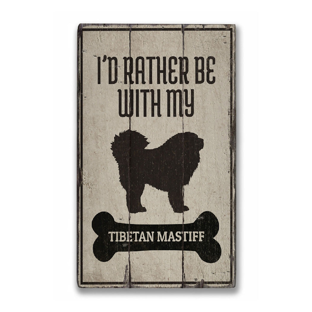 Tibetan Mastiff Rustic Wood Sign