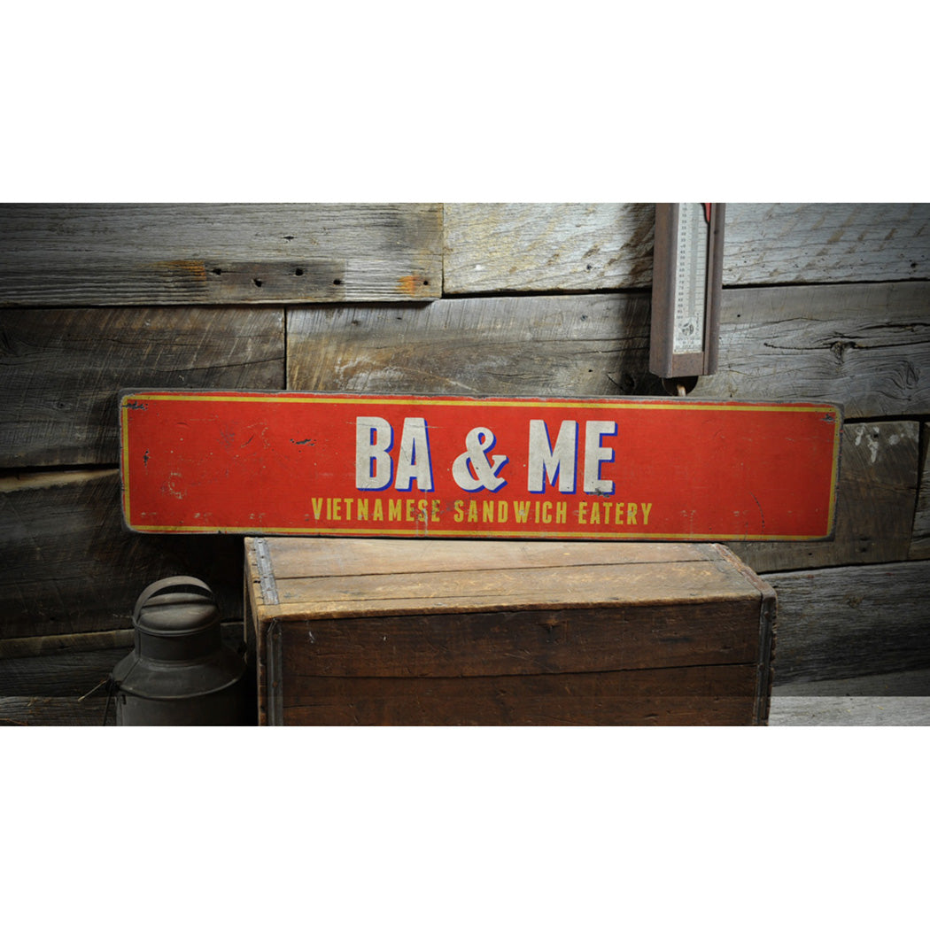 Vietnamese Restaurant Rustic Wood Sign