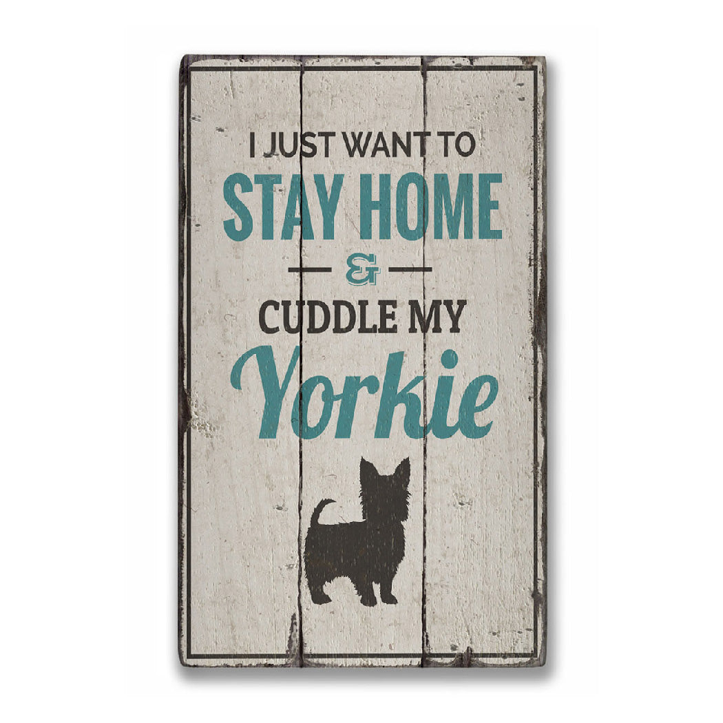 Yorkie Rustic Wood Sign