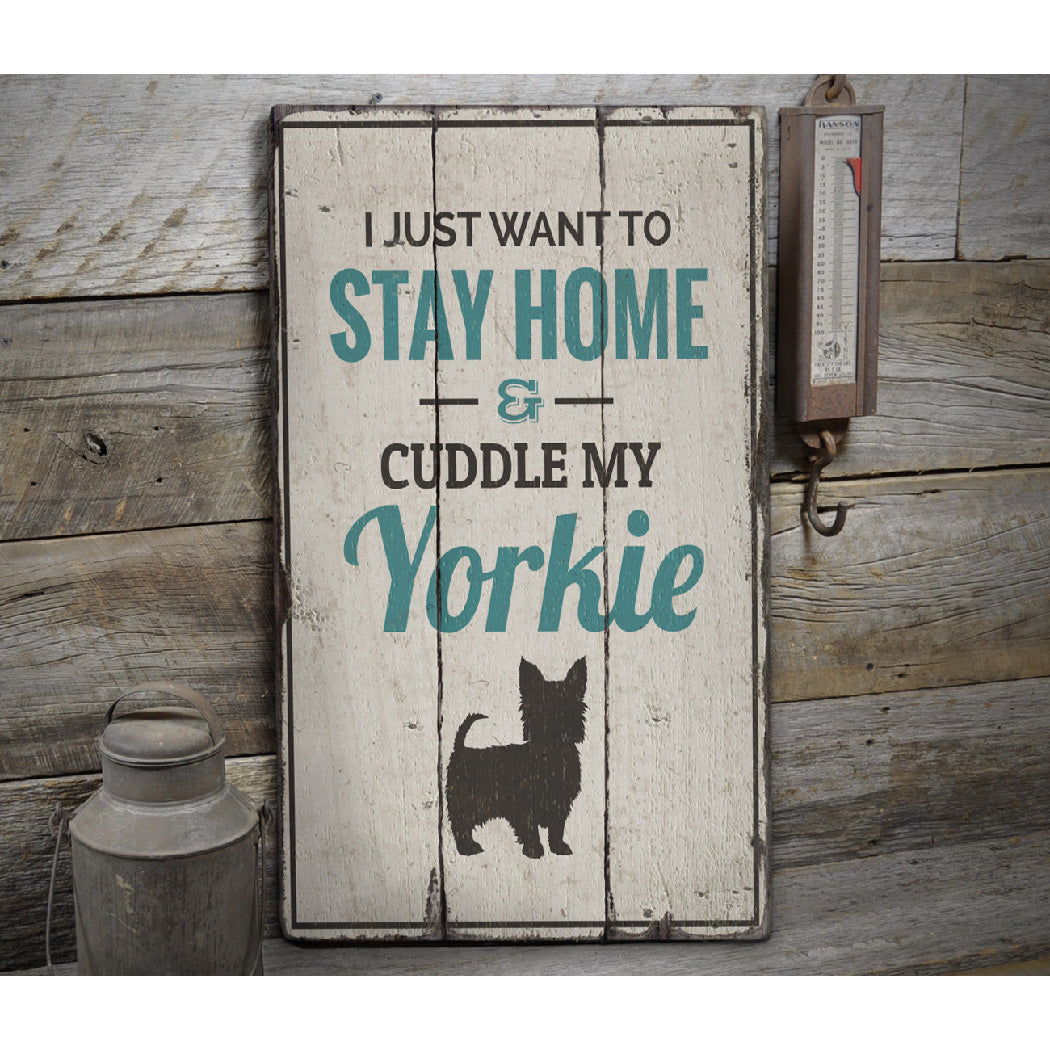 Yorkie Rustic Wood Sign