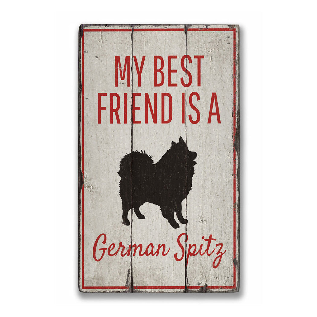 German Spitz Rustic Wood Sign