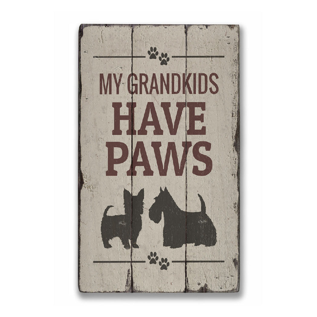 Dog Grandkids Rustic Wood Sign