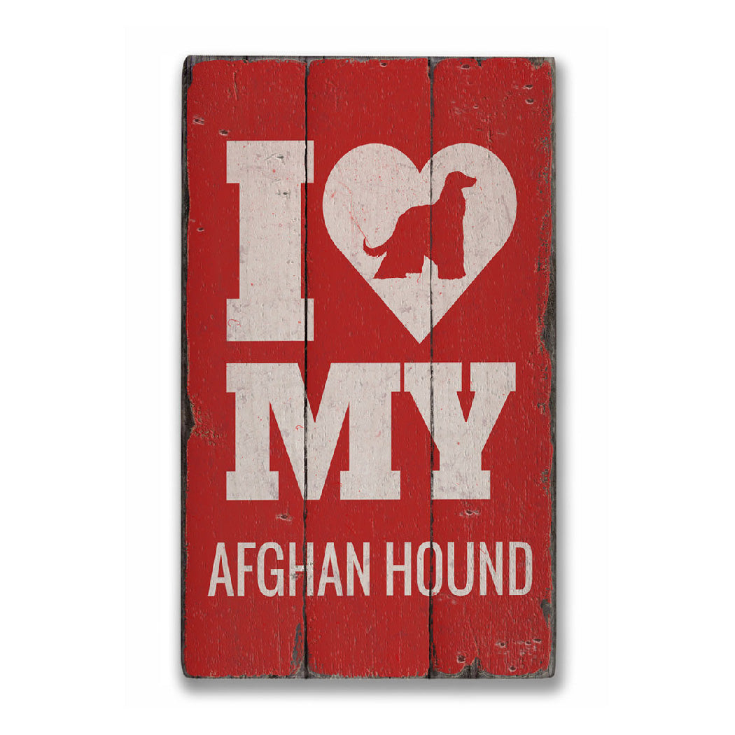 Afghan Hound Rustic Wood Sign