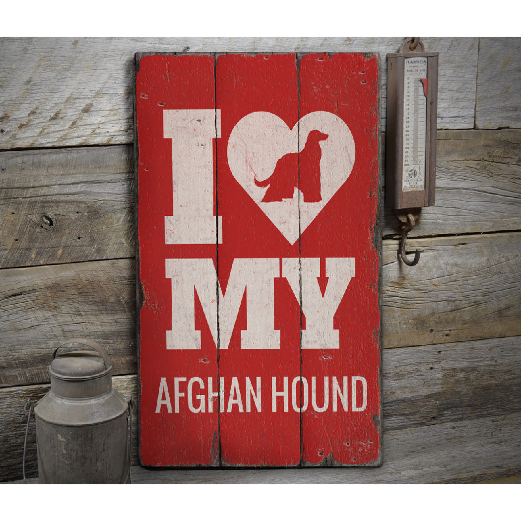 Afghan Hound Rustic Wood Sign