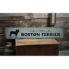 Boston Terrier Life Rustic Wood Sign