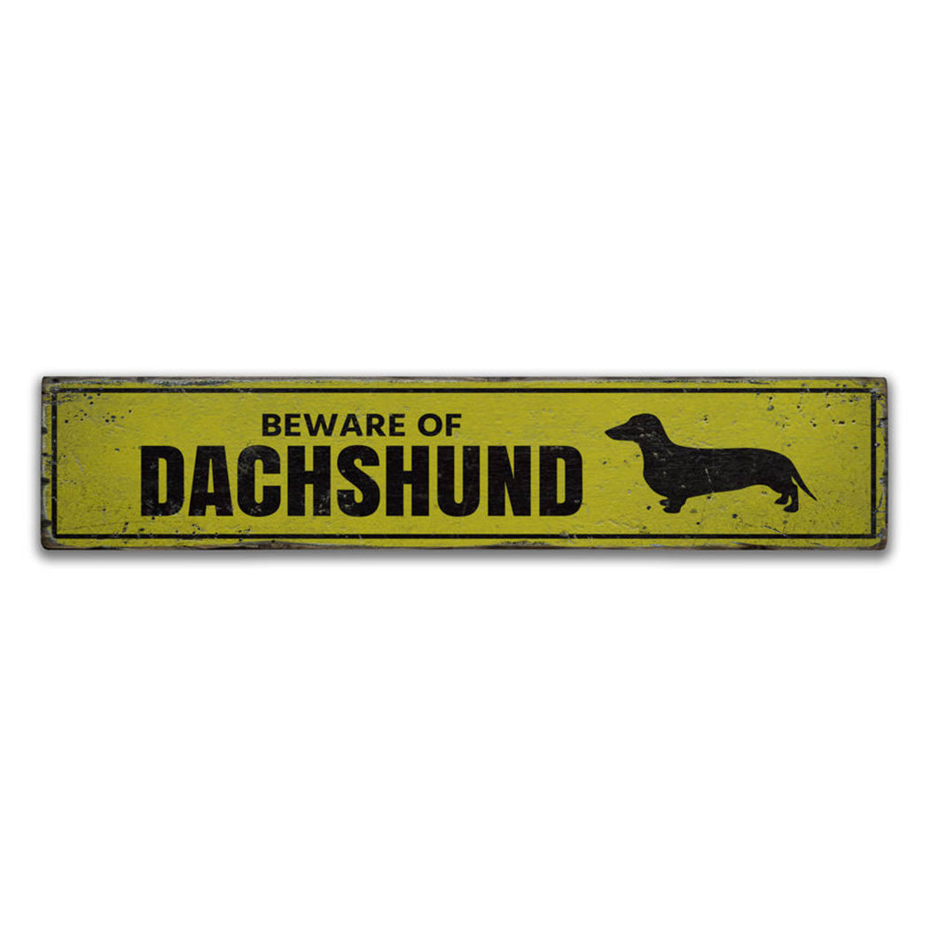 Dachshund Danger Rustic Wood Sign