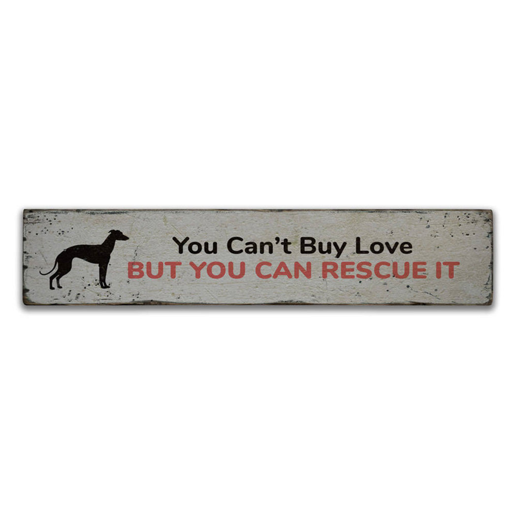 Rescue Dog Rustic Wood Sign