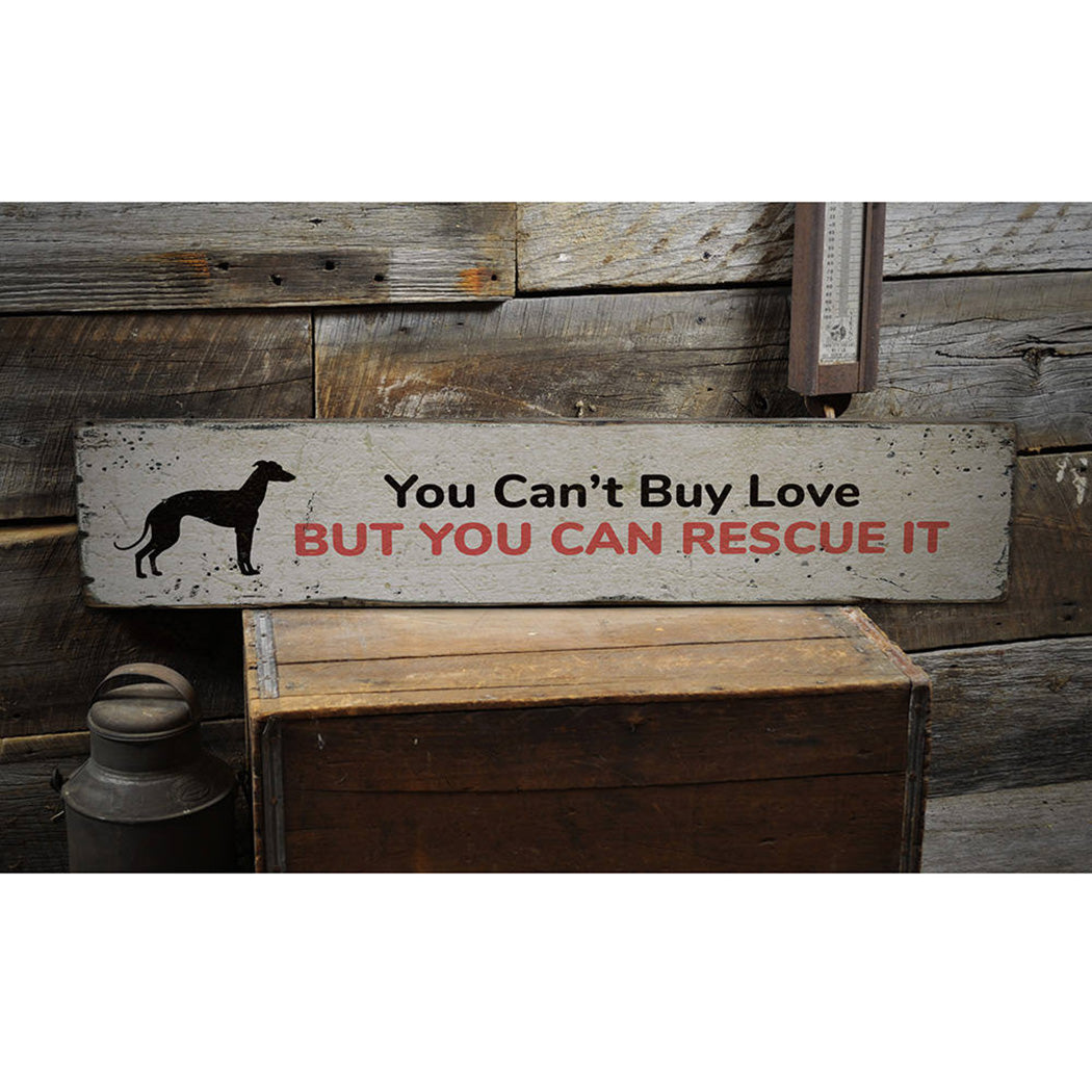 Rescue Dog Rustic Wood Sign