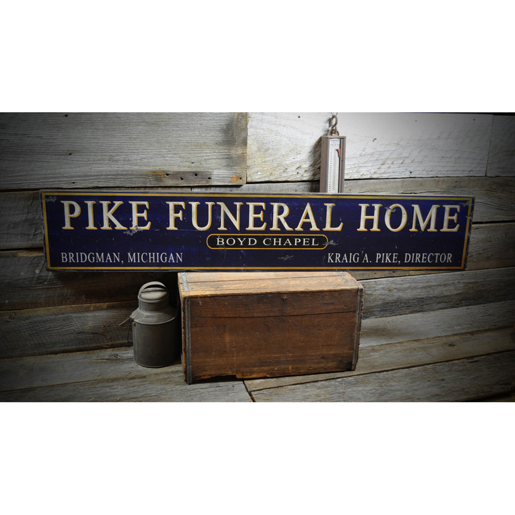 Funeral Home Rustic Wood Sign