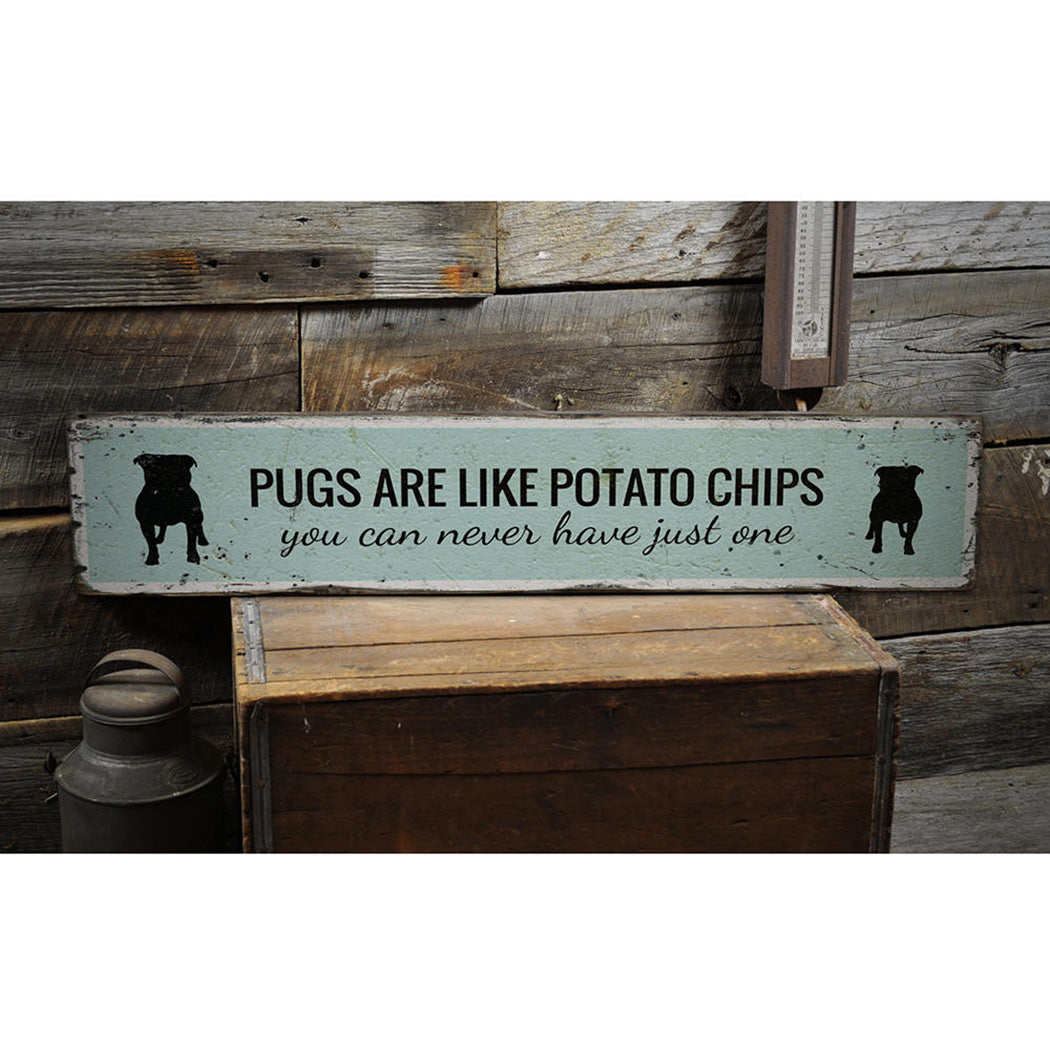 Funny Pug Owner Rustic Wood Sign