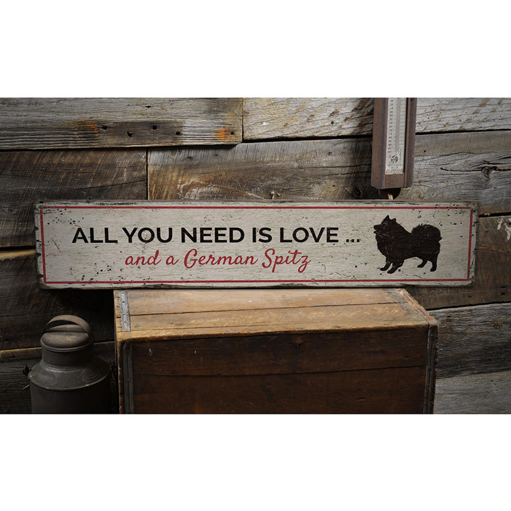 Love Dog Rustic Wood Sign