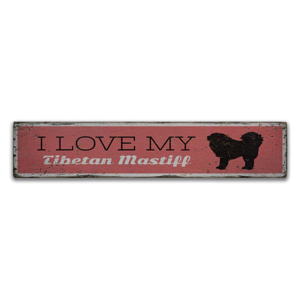 Tibetan Mastiff Lover Rustic Wood Sign