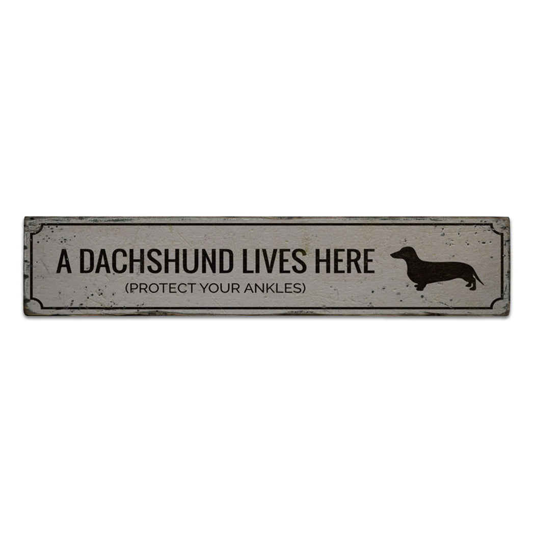 Funny Dachshund Rustic Wood Sign