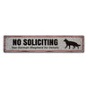 No Soliciting Dog Rustic Wood Sign