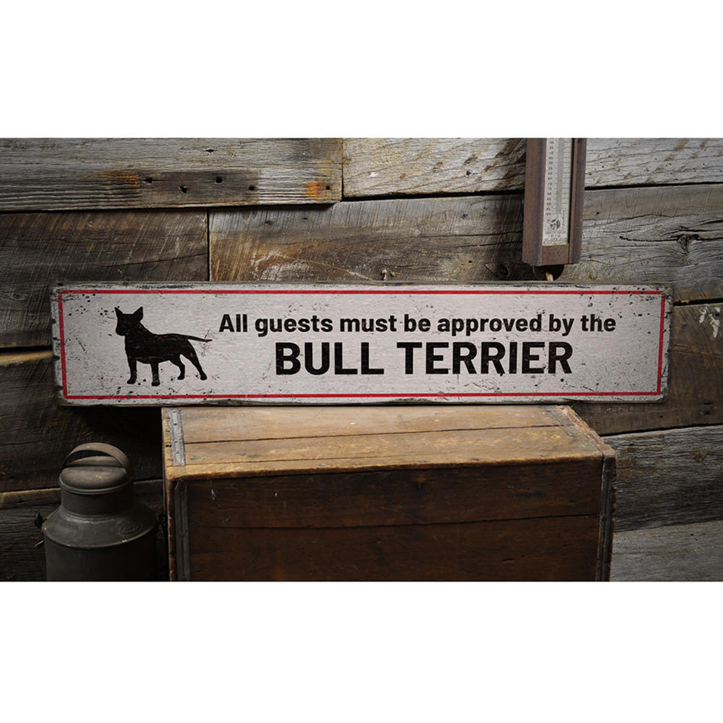 Bull Terrier Home Rustic Wood Sign