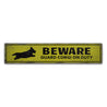 Beware Corgi Rustic Wood Sign