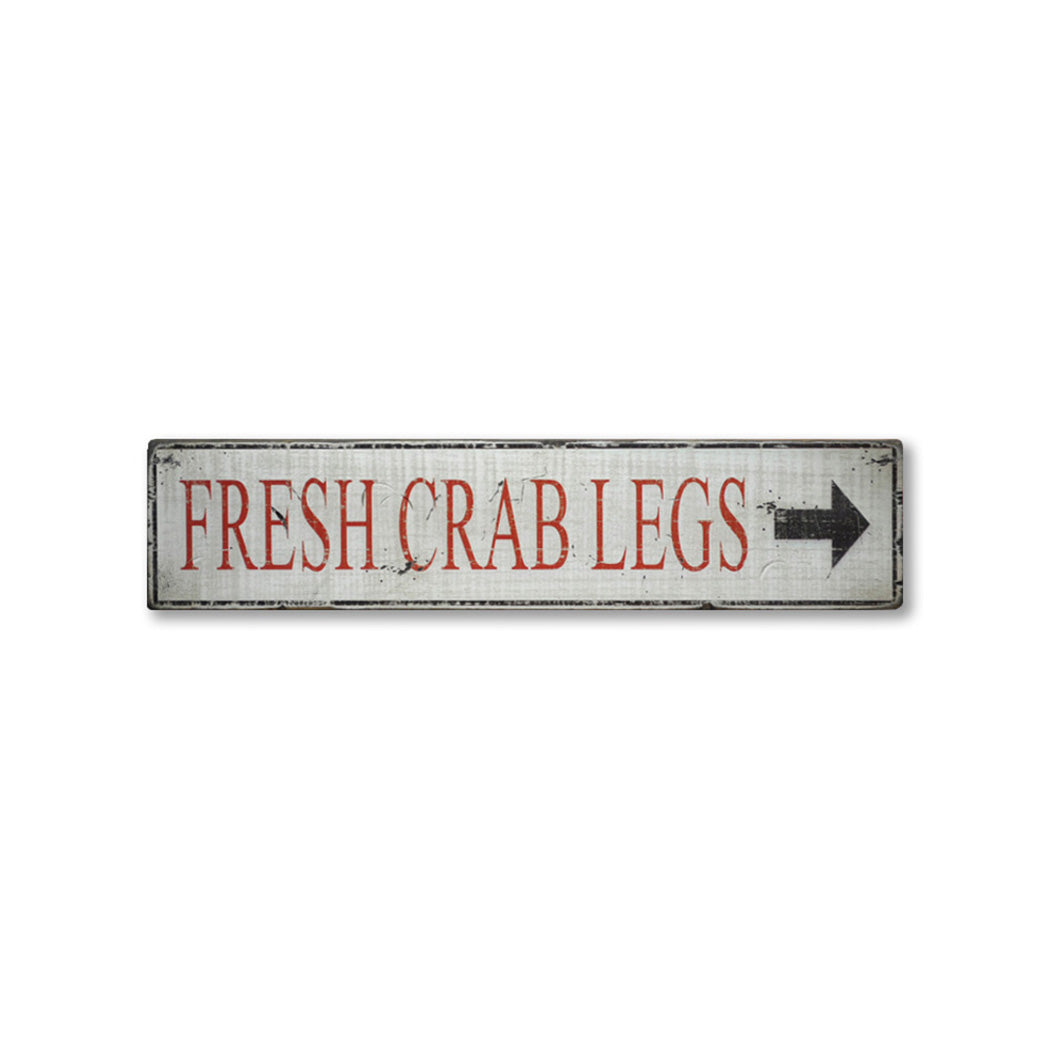 Fresh Crab Legs Directional Rustic Wood Sign