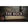 The Rock Rustic Wood Sign