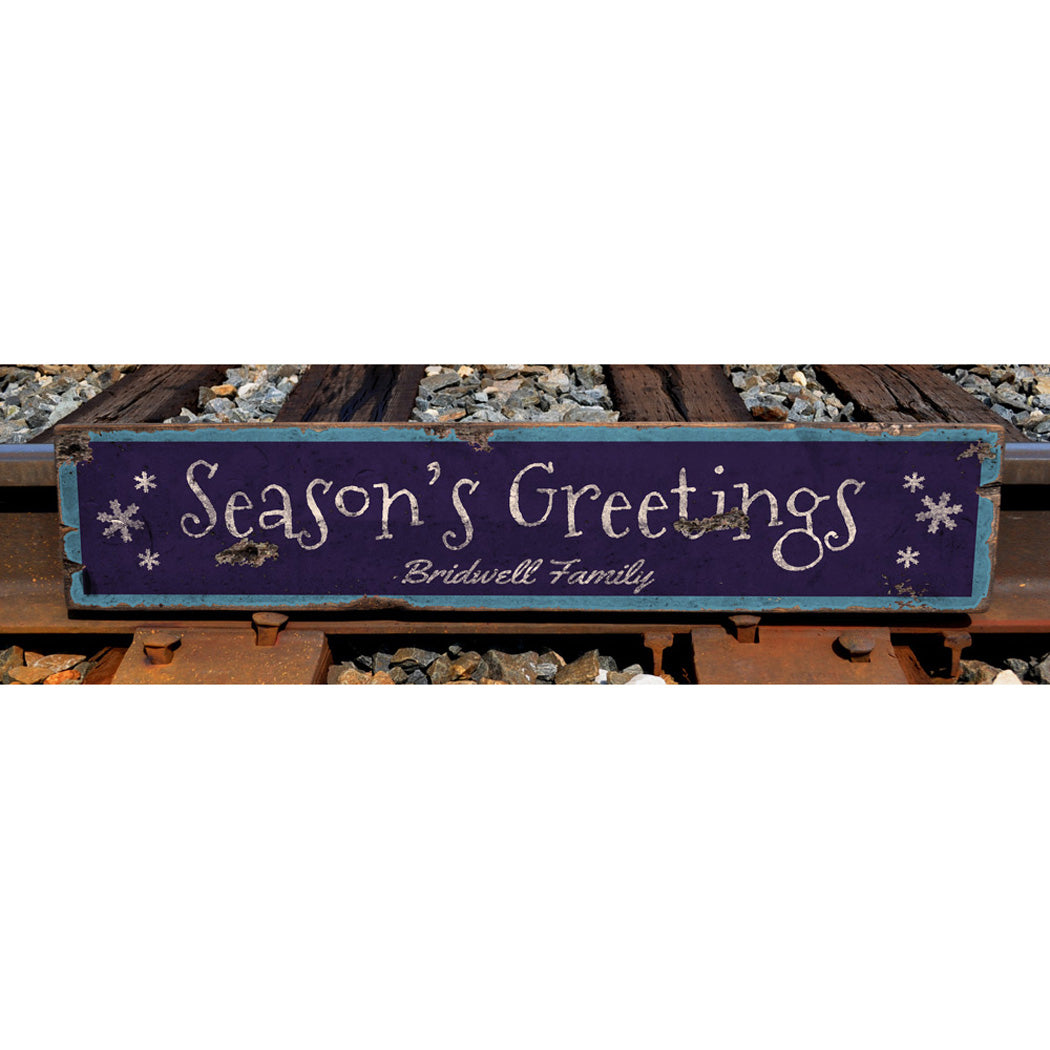 Season's Greetings Outdoor Rustic Wood Sign