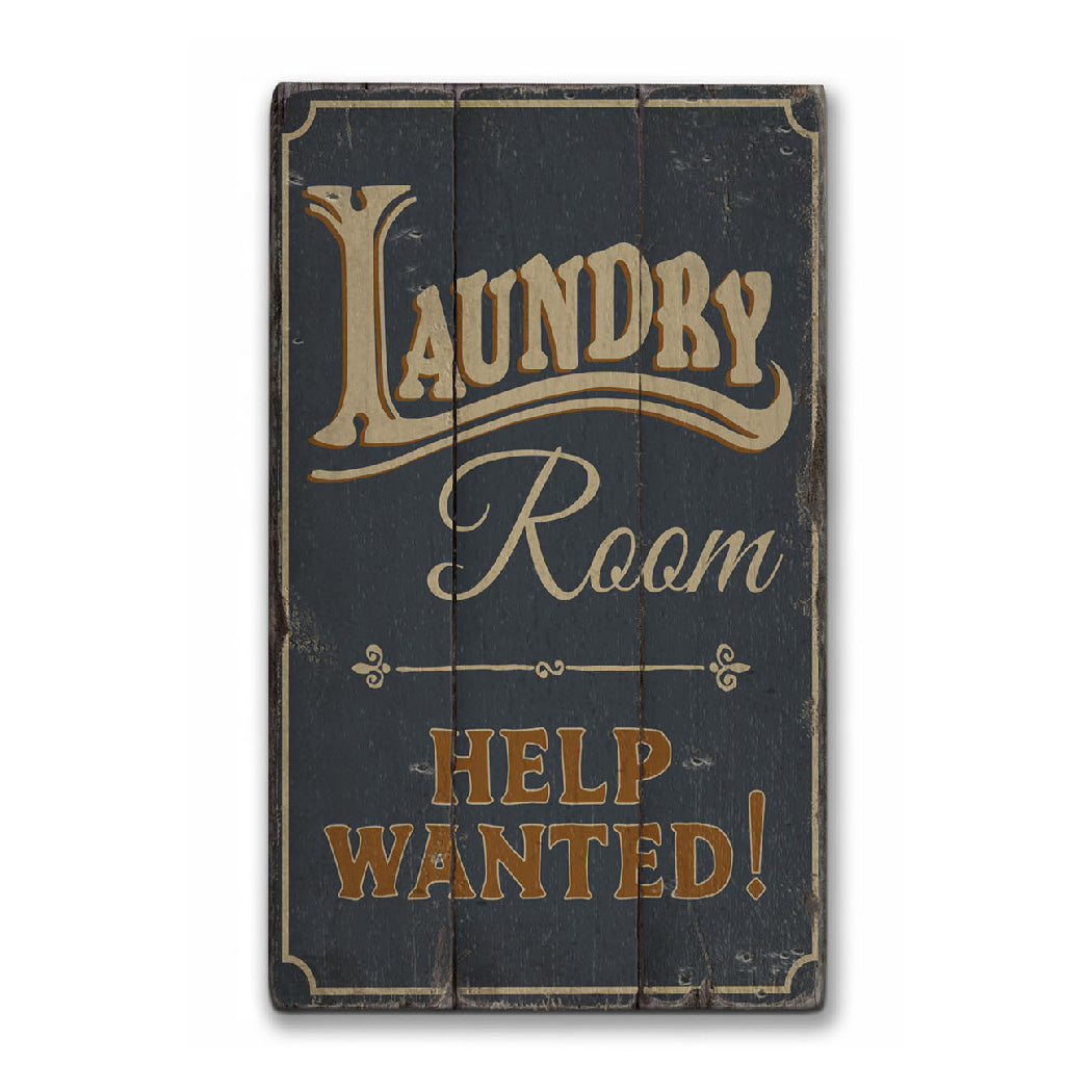 Help Wanted Laundry Rustic Wood Sign