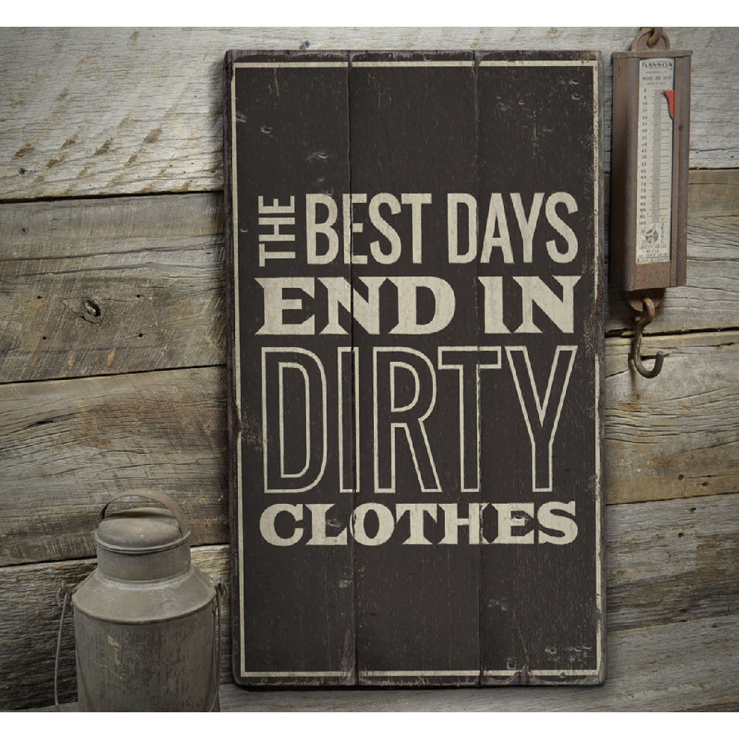 Dirty Clothes Rustic Wood Sign