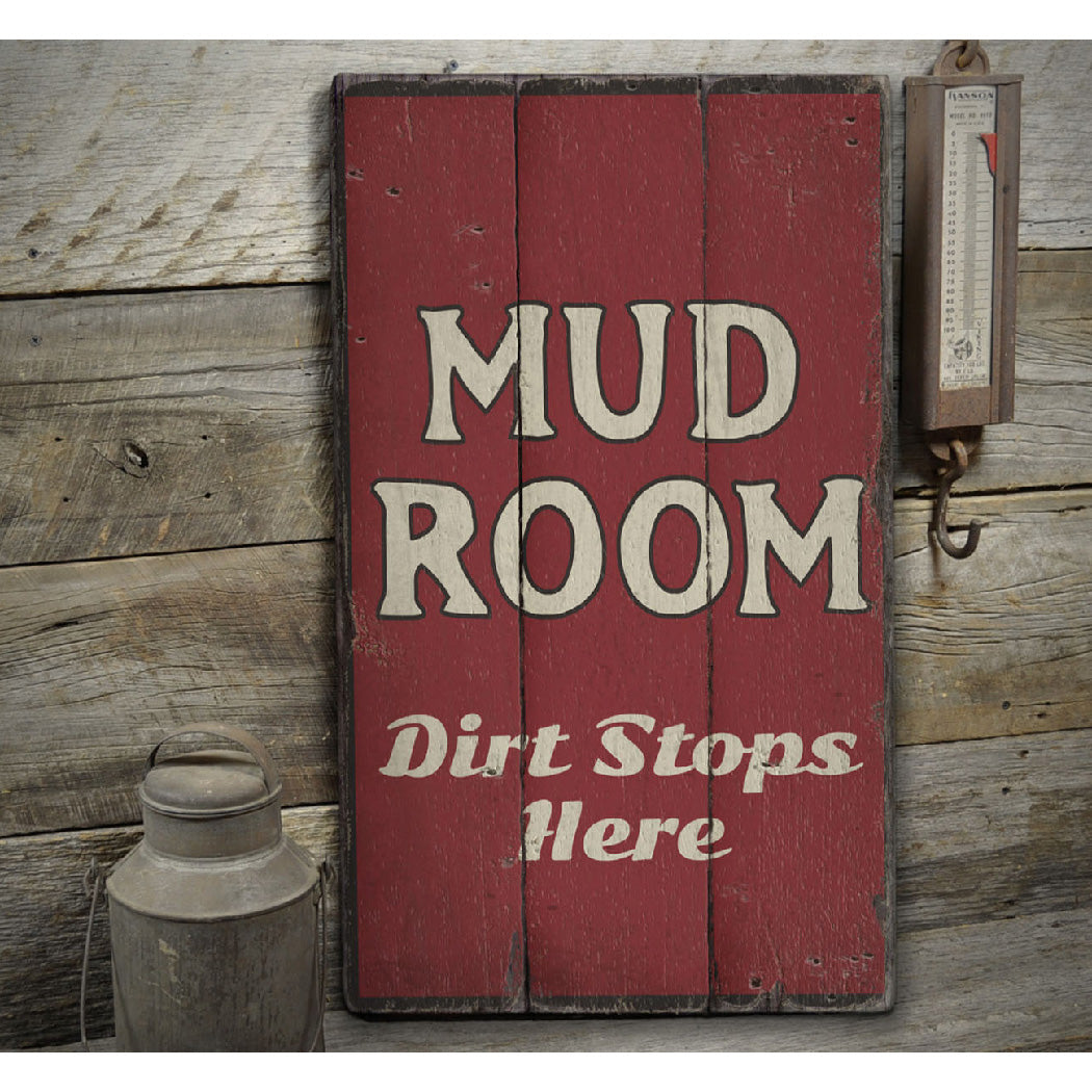 Mud Room Rustic Wood Sign