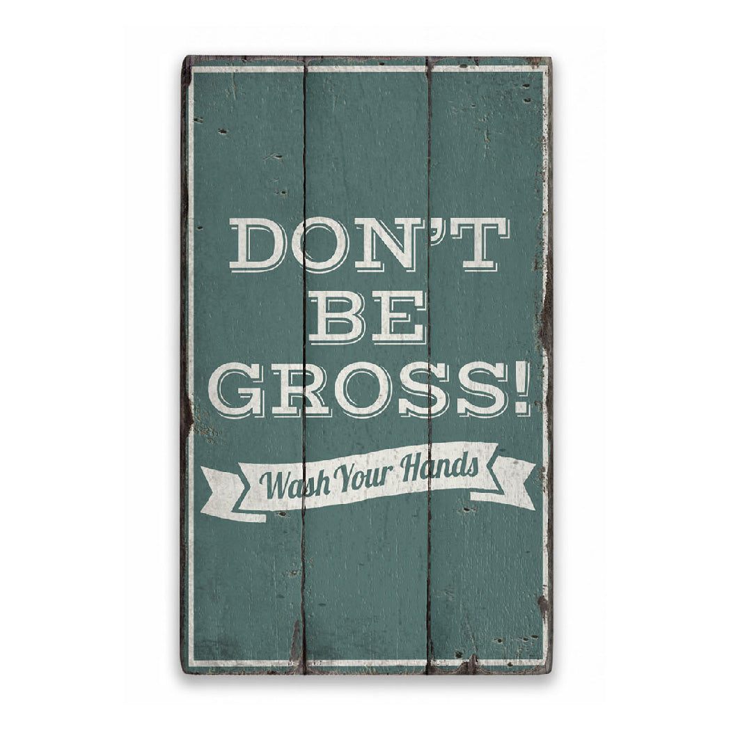 Wash Hands Rustic Wood Sign