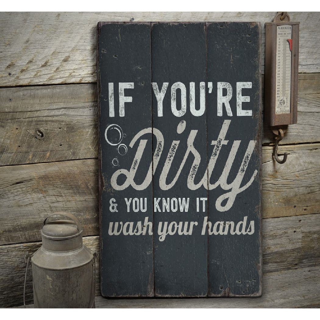 Wash Your Hands Rustic Wood Sign