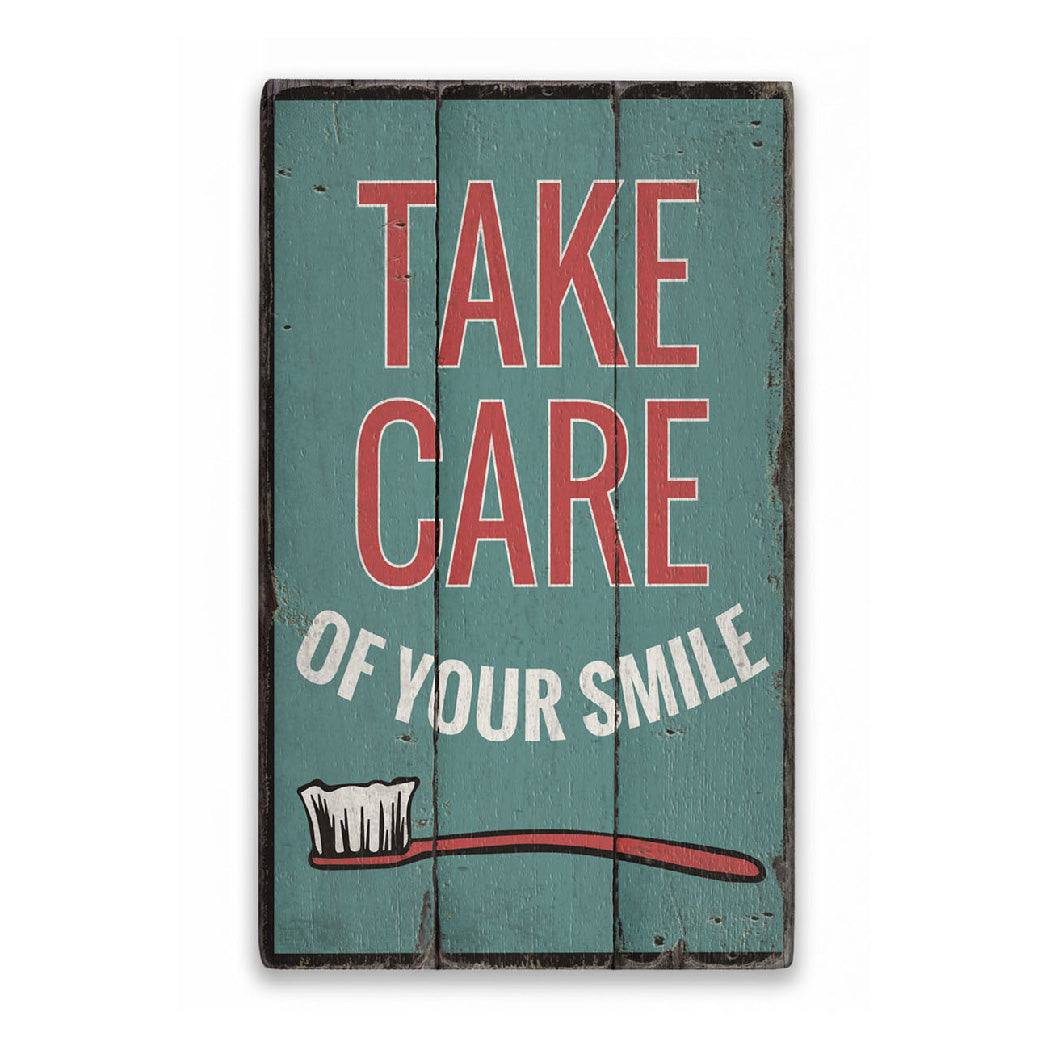 Smile Rustic Wood Sign