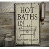 Hot Baths Rustic Wood Sign