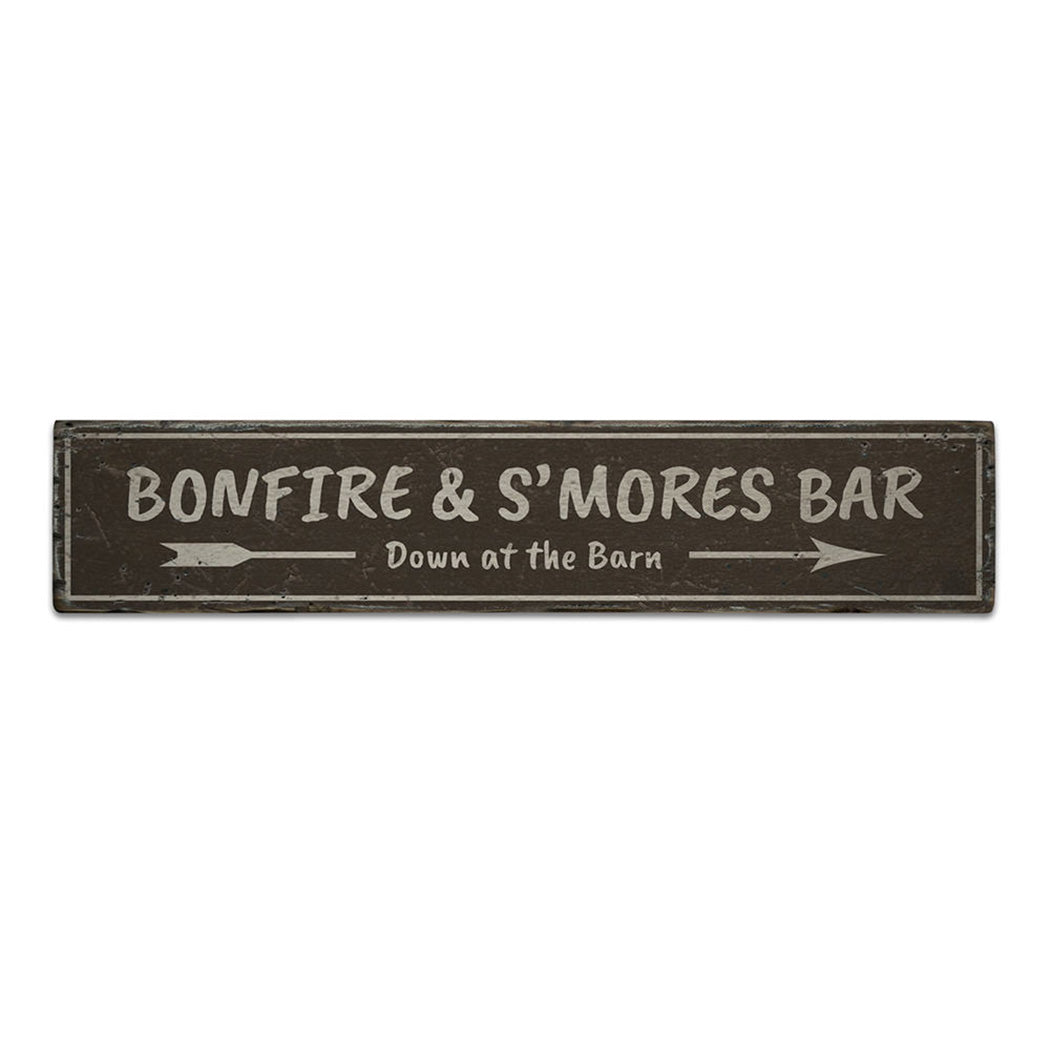 Bonfire Rustic Wood Sign