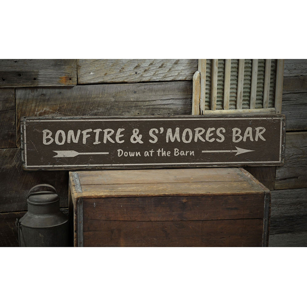 Bonfire Rustic Wood Sign