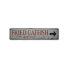 Fried Catfish For Sale Arrow Rustic Wood Sign