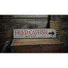 Fried Catfish For Sale Arrow Rustic Wood Sign