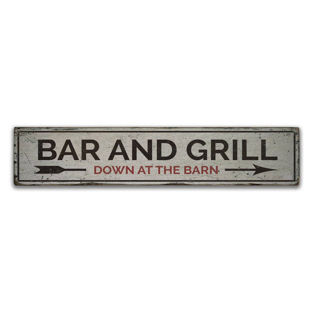 Bar and Grill Rustic Wood Sign