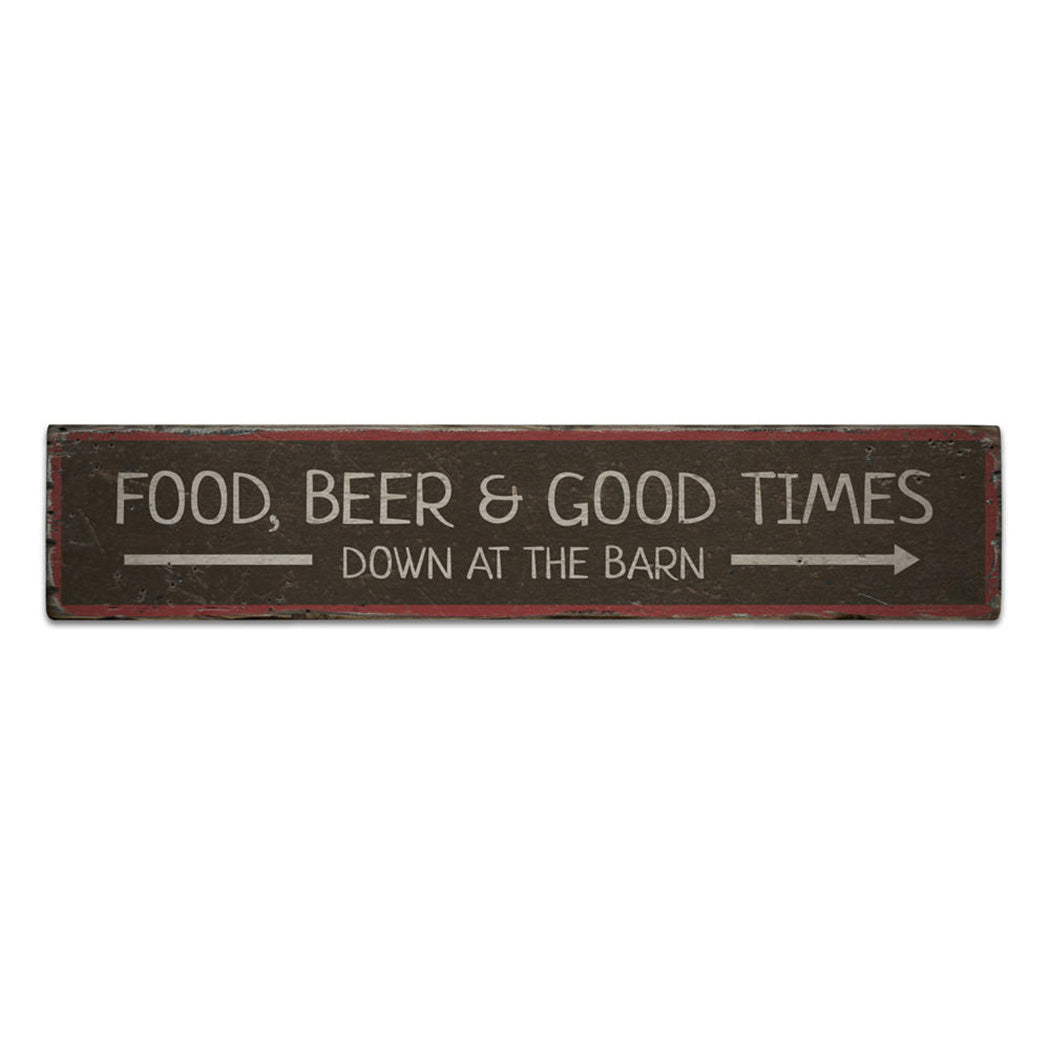 Food Down at the Barn Rustic Wood Sign