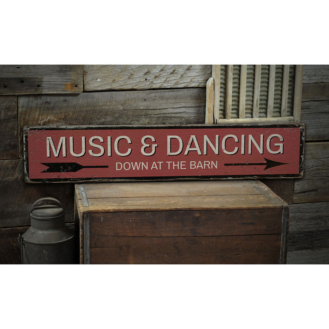 Dancing Barn Rustic Wood Sign