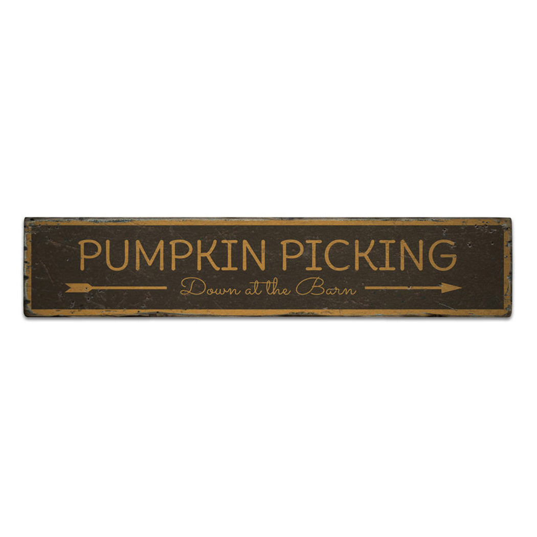 Pumpkin Picking Rustic Wood Sign