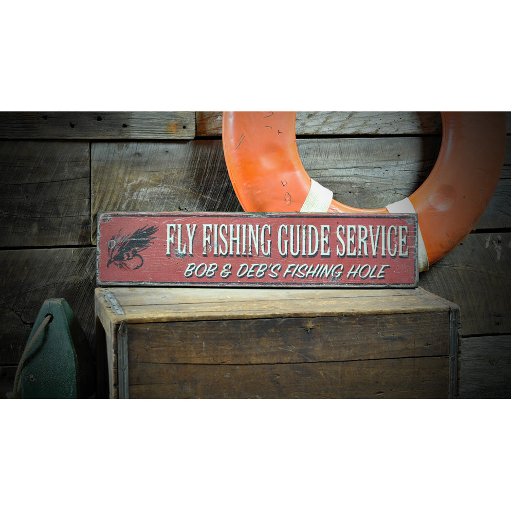 Fishing Hideaway Cigar Rustic Wood Sign