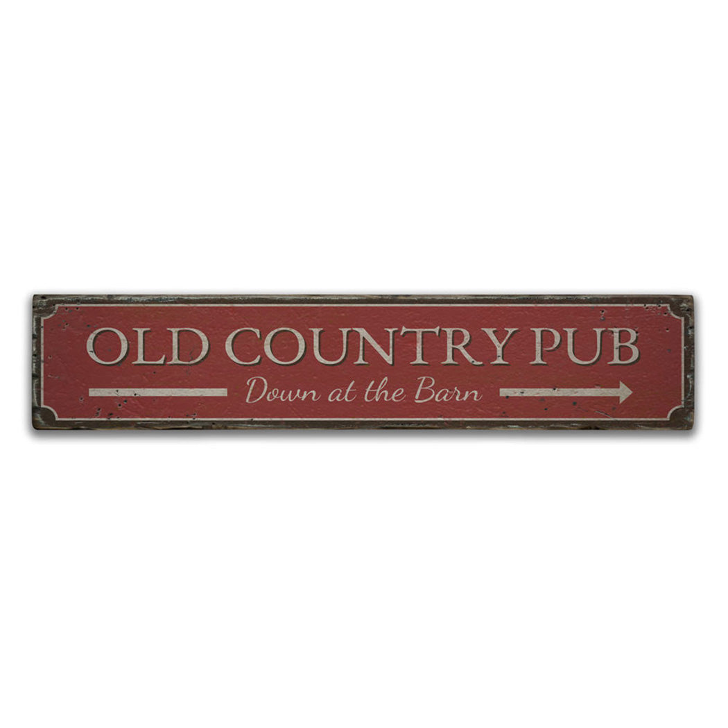 Country Pub Rustic Wood Sign