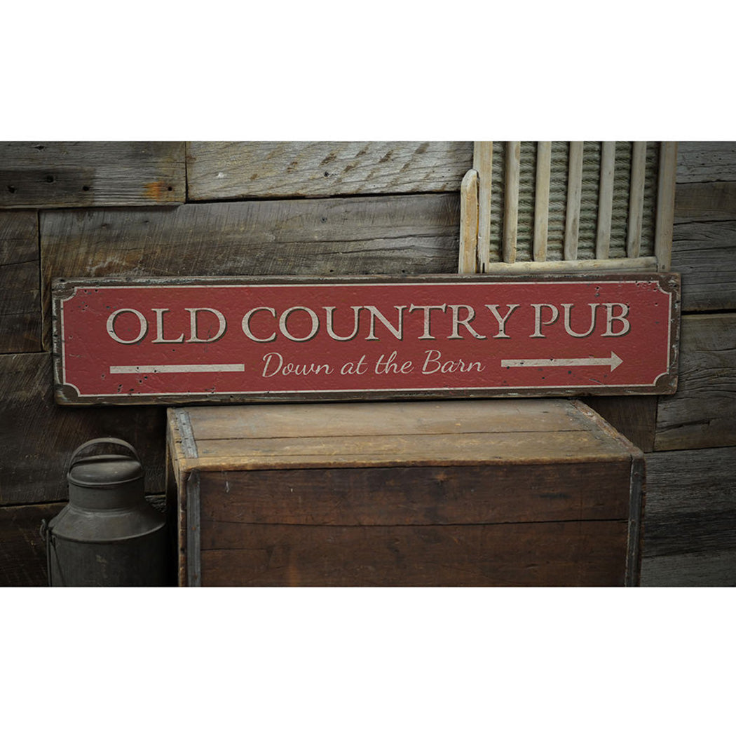 Country Pub Rustic Wood Sign