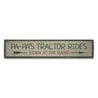 Tractor Rides Rustic Wood Sign