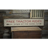 Free Tractor Rides Rustic Wood Sign