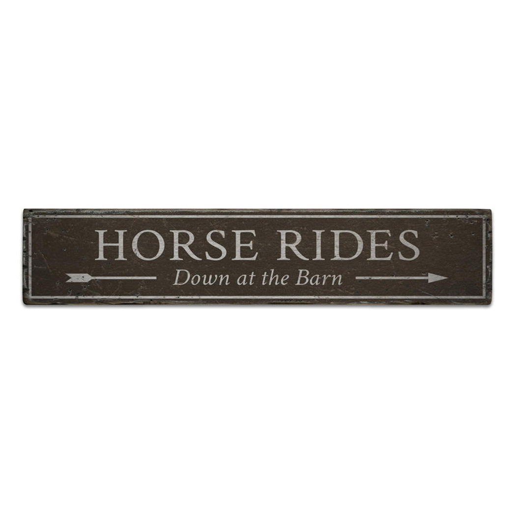 Horse Rides Rustic Wood Sign