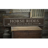 Horse Rides Rustic Wood Sign