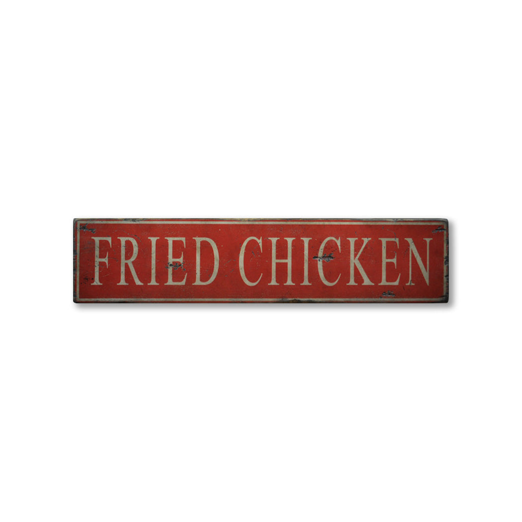 Fried Chicken Rustic Wood Sign