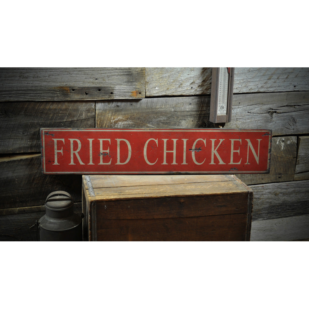 Fried Chicken Rustic Wood Sign