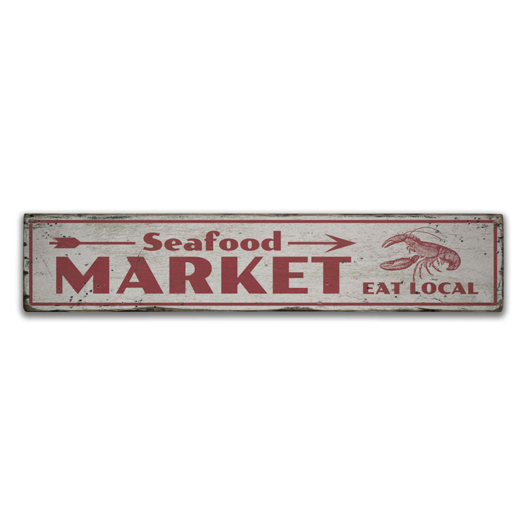 Seafood Market Rustic Wood Sign