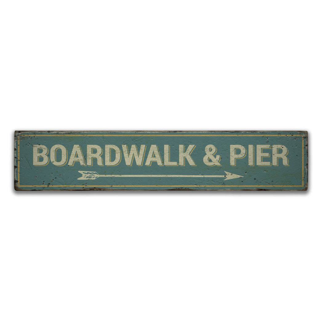 Boardwalk & Pier Rustic Wood Sign