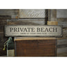 Private Beach Entrance Rustic Wood Sign